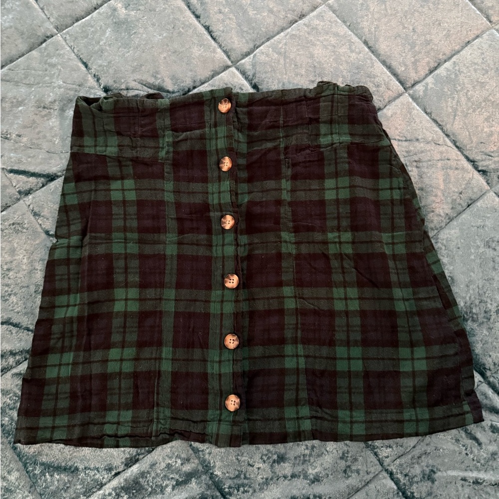 Volcom Green Black Mini Pencil Skirt
